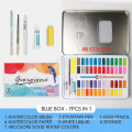 48 Colors Blue Tin Box Paint Pigments Set And Ststal Pigment professionnel pour la peinture scolaire